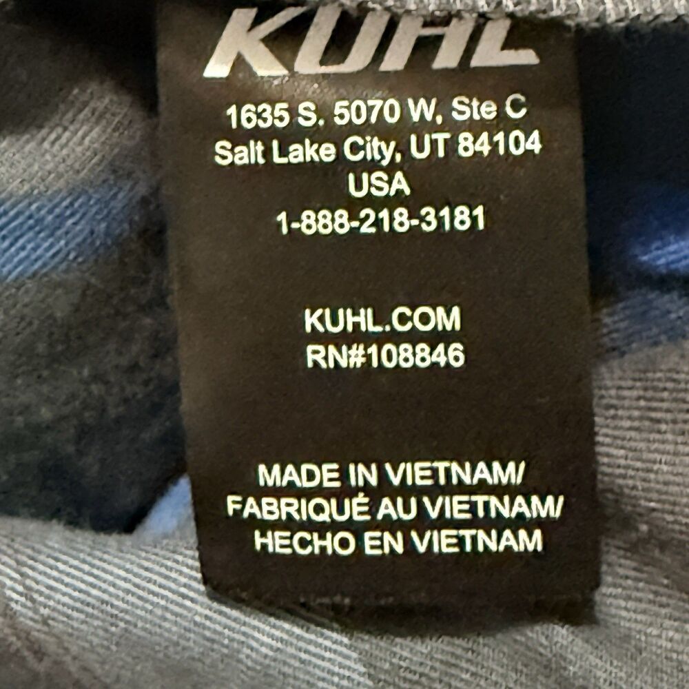 Kühl Fugitive Men’s 2XL Soft Flannel Button Up Blue Plaid Shirt Long Sleeve - Picture 6 of 13